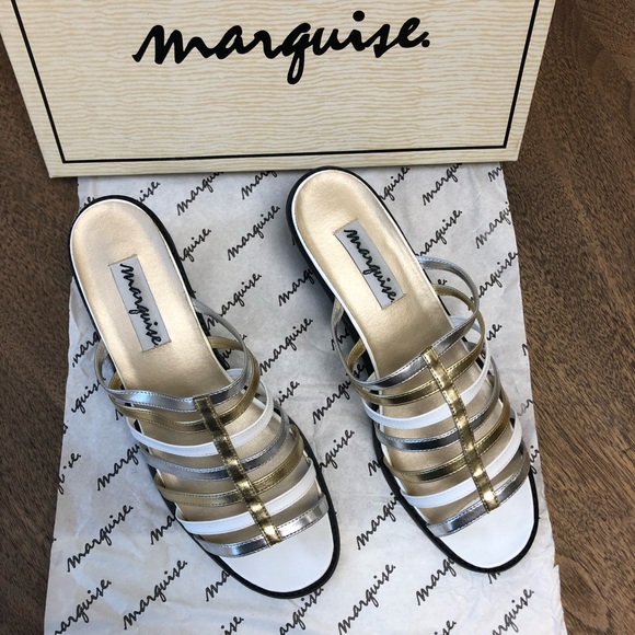 Marquise open toe sandals. Gold and silver. Size 8. Like new. - Picture 4 of 4